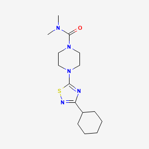 molecular formula C15H25N5OS B7429868 4-(3-cyclohexyl-1,2,4-thiadiazol-5-yl)-N,N-dimethylpiperazine-1-carboxamide 