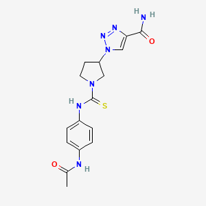 1-[1-[(4-Acetamidophenyl)carbamothioyl]pyrrolidin-3-yl]triazole-4-carboxamide