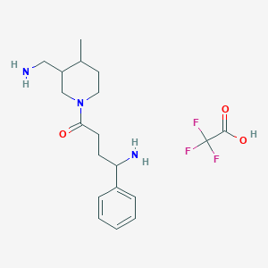 molecular formula C19H28F3N3O3 B7429889 4-Amino-1-[3-(aminomethyl)-4-methylpiperidin-1-yl]-4-phenylbutan-1-one;2,2,2-trifluoroacetic acid 