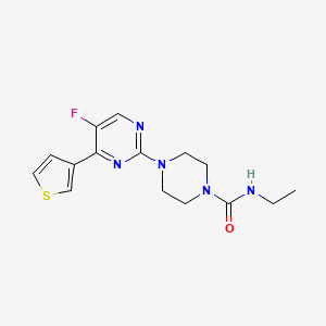 molecular formula C15H18FN5OS B7429895 N-ethyl-4-(5-fluoro-4-thiophen-3-ylpyrimidin-2-yl)piperazine-1-carboxamide 