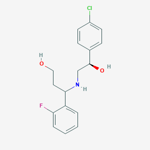 molecular formula C17H19ClFNO2 B7429902 3-[[(2R)-2-(4-chlorophenyl)-2-hydroxyethyl]amino]-3-(2-fluorophenyl)propan-1-ol 
