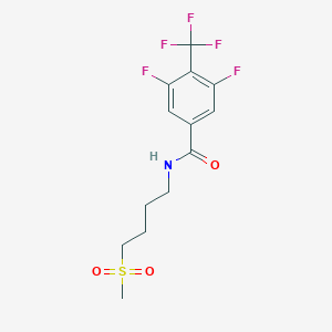 molecular formula C13H14F5NO3S B7429917 3,5-difluoro-N-(4-methylsulfonylbutyl)-4-(trifluoromethyl)benzamide 