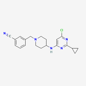 3-[[4-[(6-Chloro-2-cyclopropylpyrimidin-4-yl)amino]piperidin-1-yl]methyl]benzonitrile