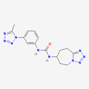 molecular formula C15H18N10O B7429946 1-[3-(5-methyltetrazol-1-yl)phenyl]-3-(6,7,8,9-tetrahydro-5H-tetrazolo[1,5-a]azepin-7-yl)urea 