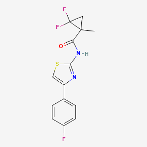 molecular formula C14H11F3N2OS B7429960 2,2-difluoro-N-[4-(4-fluorophenyl)-1,3-thiazol-2-yl]-1-methylcyclopropane-1-carboxamide 