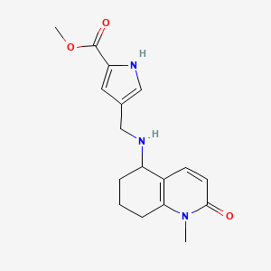 molecular formula C17H21N3O3 B7429962 methyl 4-[[(1-methyl-2-oxo-5,6,7,8-tetrahydroquinolin-5-yl)amino]methyl]-1H-pyrrole-2-carboxylate 