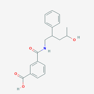 molecular formula C19H21NO4 B7429967 3-[(4-Hydroxy-2-phenylpentyl)carbamoyl]benzoic acid 
