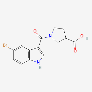 molecular formula C14H13BrN2O3 B7429971 1-(5-bromo-1H-indole-3-carbonyl)pyrrolidine-3-carboxylic acid 