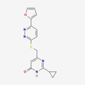 2-cyclopropyl-4-[[6-(furan-2-yl)pyridazin-3-yl]sulfanylmethyl]-1H-pyrimidin-6-one