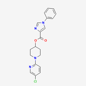 molecular formula C20H19ClN4O2 B7430000 [1-(5-Chloropyridin-2-yl)piperidin-4-yl] 1-phenylimidazole-4-carboxylate 
