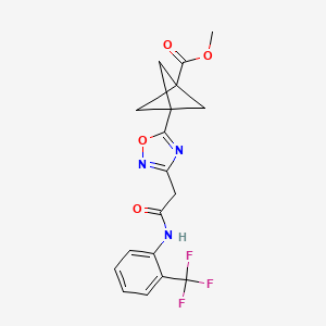 Methyl 3-[3-[2-oxo-2-[2-(trifluoromethyl)anilino]ethyl]-1,2,4-oxadiazol-5-yl]bicyclo[1.1.1]pentane-1-carboxylate