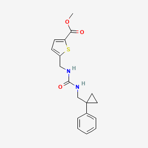 molecular formula C18H20N2O3S B7430018 Methyl 5-[[(1-phenylcyclopropyl)methylcarbamoylamino]methyl]thiophene-2-carboxylate 