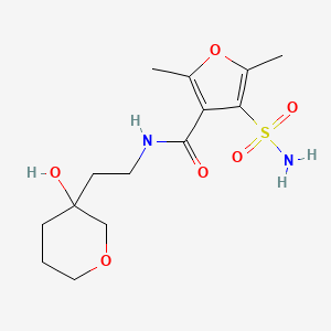 N-[2-(3-hydroxyoxan-3-yl)ethyl]-2,5-dimethyl-4-sulfamoylfuran-3-carboxamide