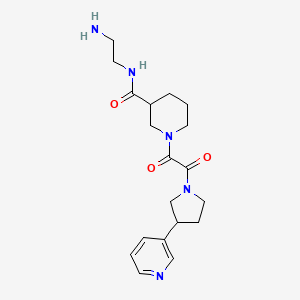 N-(2-aminoethyl)-1-[2-oxo-2-(3-pyridin-3-ylpyrrolidin-1-yl)acetyl]piperidine-3-carboxamide
