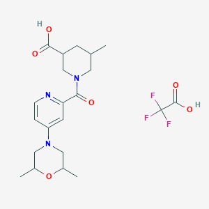 1-[4-(2,6-Dimethylmorpholin-4-yl)pyridine-2-carbonyl]-5-methylpiperidine-3-carboxylic acid;2,2,2-trifluoroacetic acid