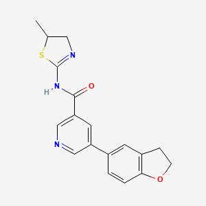 5-(2,3-dihydro-1-benzofuran-5-yl)-N-(5-methyl-4,5-dihydro-1,3-thiazol-2-yl)pyridine-3-carboxamide