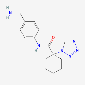 molecular formula C15H20N6O B7430062 N-[4-(aminomethyl)phenyl]-1-(tetrazol-1-yl)cyclohexane-1-carboxamide 