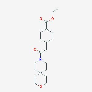 molecular formula C20H33NO4 B7430064 Ethyl 4-[2-(3-oxa-9-azaspiro[5.5]undecan-9-yl)-2-oxoethyl]cyclohexane-1-carboxylate 