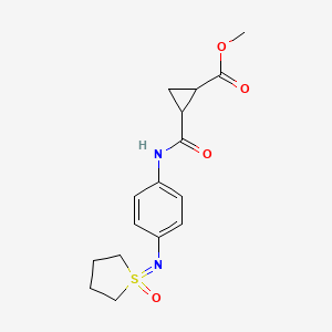 molecular formula C16H20N2O4S B7430075 Methyl 2-[[4-[(1-oxothiolan-1-ylidene)amino]phenyl]carbamoyl]cyclopropane-1-carboxylate 