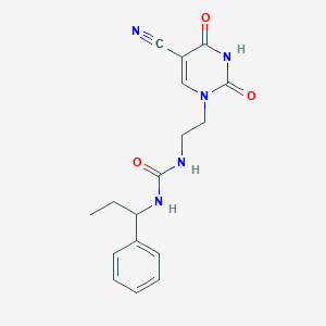 molecular formula C17H19N5O3 B7430098 1-[2-(5-Cyano-2,4-dioxopyrimidin-1-yl)ethyl]-3-(1-phenylpropyl)urea 