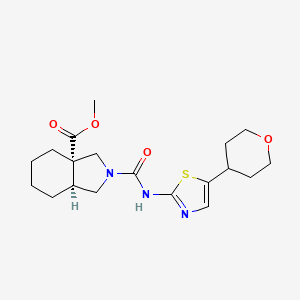 methyl (3aS,7aS)-2-[[5-(oxan-4-yl)-1,3-thiazol-2-yl]carbamoyl]-3,4,5,6,7,7a-hexahydro-1H-isoindole-3a-carboxylate