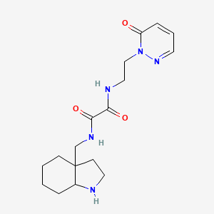 molecular formula C17H25N5O3 B7430112 N'-(1,2,3,4,5,6,7,7a-octahydroindol-3a-ylmethyl)-N-[2-(6-oxopyridazin-1-yl)ethyl]oxamide 