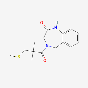 molecular formula C15H20N2O2S B7430119 4-(2,2-dimethyl-3-methylsulfanylpropanoyl)-3,5-dihydro-1H-1,4-benzodiazepin-2-one 