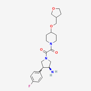 molecular formula C22H30FN3O4 B7430144 1-[(3S,4R)-3-amino-4-(4-fluorophenyl)pyrrolidin-1-yl]-2-[4-(oxolan-3-ylmethoxy)piperidin-1-yl]ethane-1,2-dione 