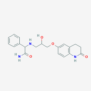 2-[[2-hydroxy-3-[(2-oxo-3,4-dihydro-1H-quinolin-6-yl)oxy]propyl]amino]-2-phenylacetamide