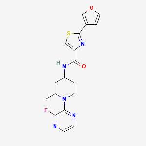 molecular formula C18H18FN5O2S B7430172 N-[1-(3-fluoropyrazin-2-yl)-2-methylpiperidin-4-yl]-2-(furan-3-yl)-1,3-thiazole-4-carboxamide 