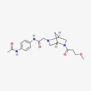 molecular formula C19H26N4O4 B7430240 N-(4-acetamidophenyl)-2-[(1S,4S)-5-(3-methoxypropanoyl)-2,5-diazabicyclo[2.2.1]heptan-2-yl]acetamide 
