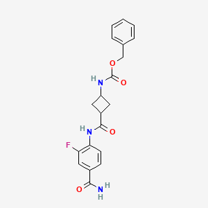 molecular formula C20H20FN3O4 B7430245 benzyl N-[3-[(4-carbamoyl-2-fluorophenyl)carbamoyl]cyclobutyl]carbamate 