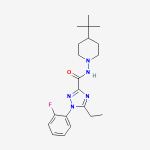 molecular formula C20H28FN5O B7430246 N-(4-tert-butylpiperidin-1-yl)-5-ethyl-1-(2-fluorophenyl)-1,2,4-triazole-3-carboxamide 