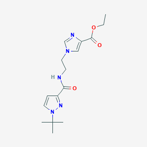 molecular formula C16H23N5O3 B7430252 Ethyl 1-[2-[(1-tert-butylpyrazole-3-carbonyl)amino]ethyl]imidazole-4-carboxylate 