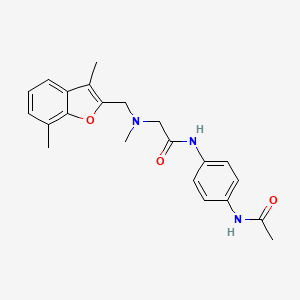 N-(4-acetamidophenyl)-2-[(3,7-dimethyl-1-benzofuran-2-yl)methyl-methylamino]acetamide