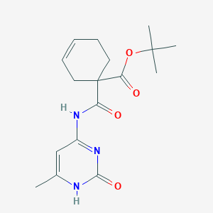 molecular formula C17H23N3O4 B7430265 tert-butyl 1-[(6-methyl-2-oxo-1H-pyrimidin-4-yl)carbamoyl]cyclohex-3-ene-1-carboxylate 