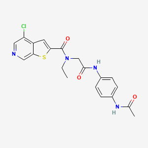 molecular formula C20H19ClN4O3S B7430280 N-[2-(4-acetamidoanilino)-2-oxoethyl]-4-chloro-N-ethylthieno[2,3-c]pyridine-2-carboxamide 