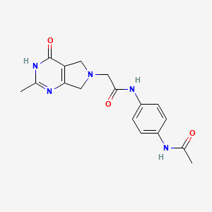 molecular formula C17H19N5O3 B7430282 N-(4-acetamidophenyl)-2-(2-methyl-4-oxo-5,7-dihydro-3H-pyrrolo[3,4-d]pyrimidin-6-yl)acetamide 