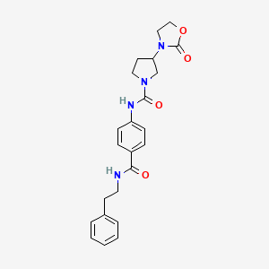 3-(2-oxo-1,3-oxazolidin-3-yl)-N-[4-(2-phenylethylcarbamoyl)phenyl]pyrrolidine-1-carboxamide