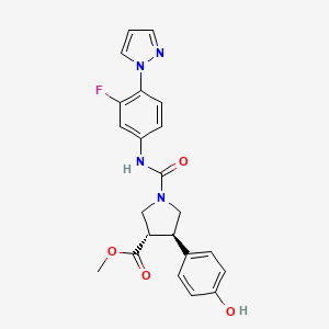 methyl (3S,4R)-1-[(3-fluoro-4-pyrazol-1-ylphenyl)carbamoyl]-4-(4-hydroxyphenyl)pyrrolidine-3-carboxylate
