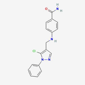 4-[(5-Chloro-1-phenylpyrazol-4-yl)methylamino]benzamide