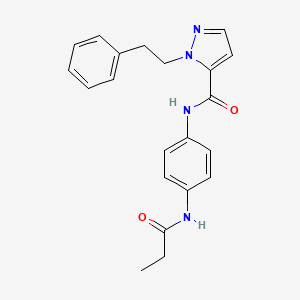 2-(2-phenylethyl)-N-[4-(propanoylamino)phenyl]pyrazole-3-carboxamide