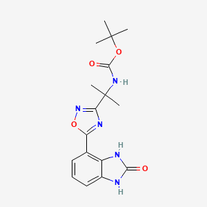tert-butyl N-[2-[5-(2-oxo-1,3-dihydrobenzimidazol-4-yl)-1,2,4-oxadiazol-3-yl]propan-2-yl]carbamate