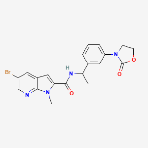 5-bromo-1-methyl-N-[1-[3-(2-oxo-1,3-oxazolidin-3-yl)phenyl]ethyl]pyrrolo[2,3-b]pyridine-2-carboxamide