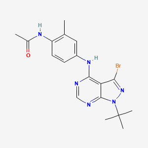 N-[4-[(3-bromo-1-tert-butylpyrazolo[3,4-d]pyrimidin-4-yl)amino]-2-methylphenyl]acetamide