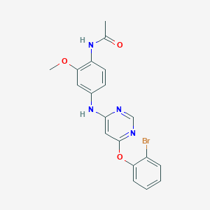 molecular formula C19H17BrN4O3 B7430471 N-[4-[[6-(2-bromophenoxy)pyrimidin-4-yl]amino]-2-methoxyphenyl]acetamide 