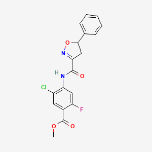 Methyl 5-chloro-2-fluoro-4-[(5-phenyl-4,5-dihydro-1,2-oxazole-3-carbonyl)amino]benzoate