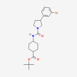 molecular formula C22H31BrN2O3 B7430474 Tert-butyl 4-[[3-(3-bromophenyl)pyrrolidine-1-carbonyl]amino]cyclohexane-1-carboxylate 