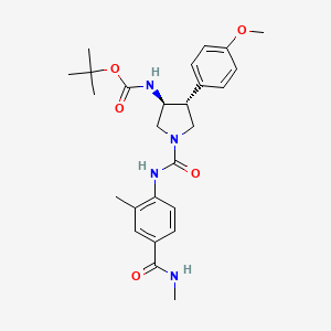 tert-butyl N-[(3S,4R)-4-(4-methoxyphenyl)-1-[[2-methyl-4-(methylcarbamoyl)phenyl]carbamoyl]pyrrolidin-3-yl]carbamate