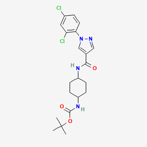 molecular formula C21H26Cl2N4O3 B7430541 tert-butyl N-[4-[[1-(2,4-dichlorophenyl)pyrazole-4-carbonyl]amino]cyclohexyl]carbamate 